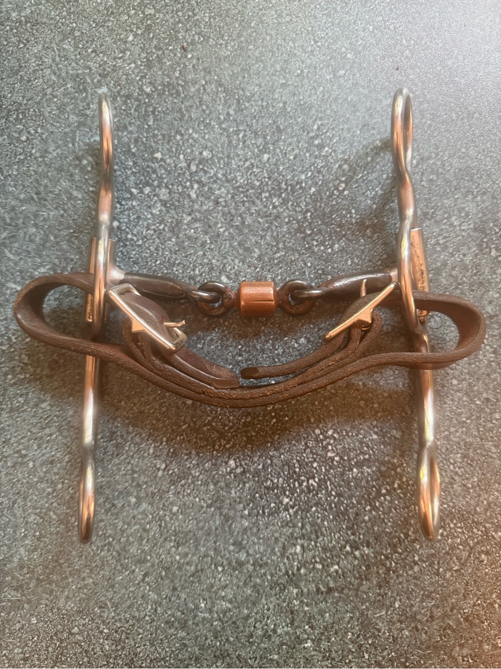 5’ Horse Bit Curb Bit with Copper Roller